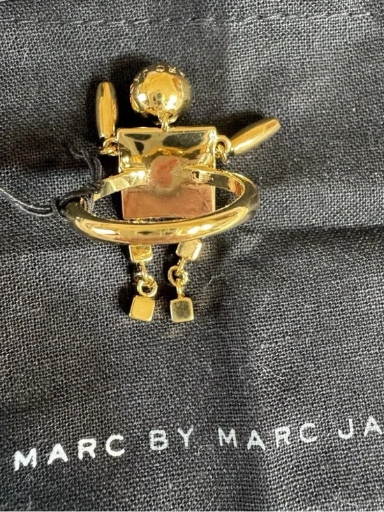 Marc By Marc Jacobs Stacked Block Figure Dusty Jade Green Ring/Size  8 -NWT - Picture 6 of 11